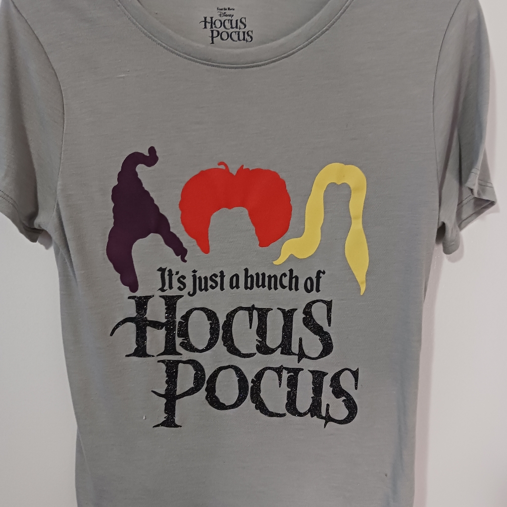 Girls Disney Short Sleeve Crop Top T-Shirt, Hocus Pocus Disney, Size Large